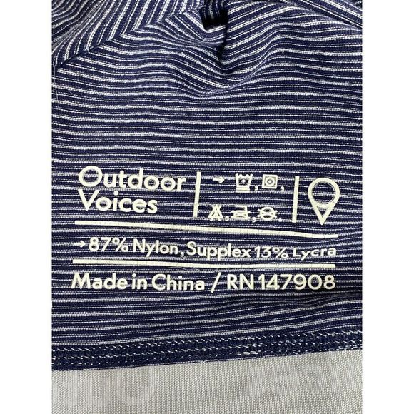 Outdoor Voices Womens‎ Size Small Move Free Tank Top Striped Navy Gray Racerback - Picture 6 of 8